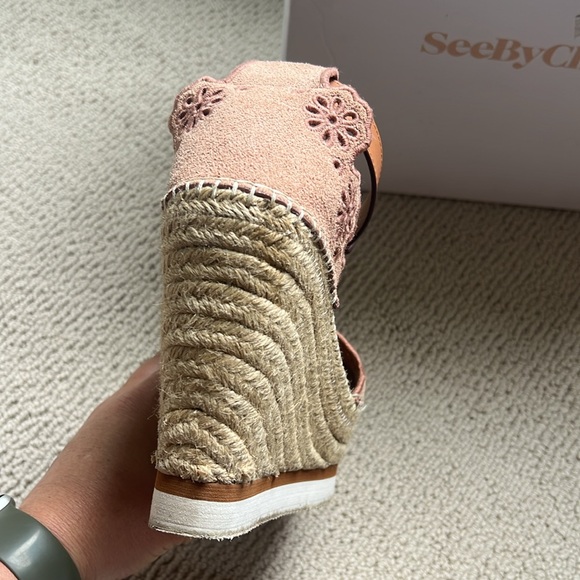See by Chloé Glyn Ankle Strap Espadrille Platform Wedge Sandal - Picture 7 of 8